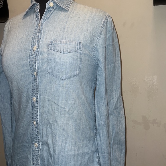 SOLD-J. Crew Blue Jean Button Down Shirt - Picture 5 of 5